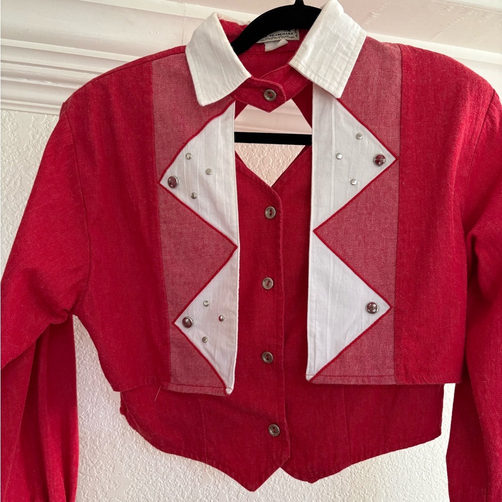 Women’s Vintage 1849 Authentic Ranchwear Rodeo Button Down Show Shirt Size XS
